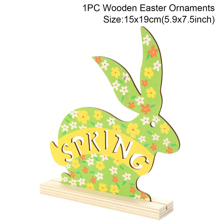 HAPPY EASTER Party Door Hanging Sign Wooden Easter Egg Rabbite Bunny For Home Decor Easter Wreath Supplies Wood Crafts Ornaments