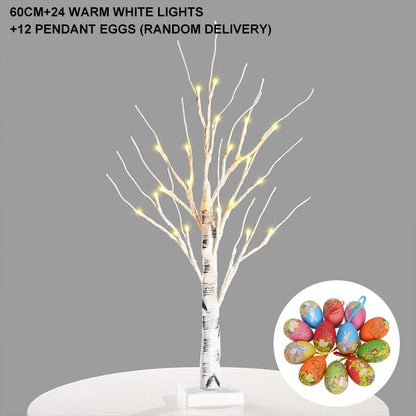 Easter Egg LED Light, Hanging Birch Tree Gift.