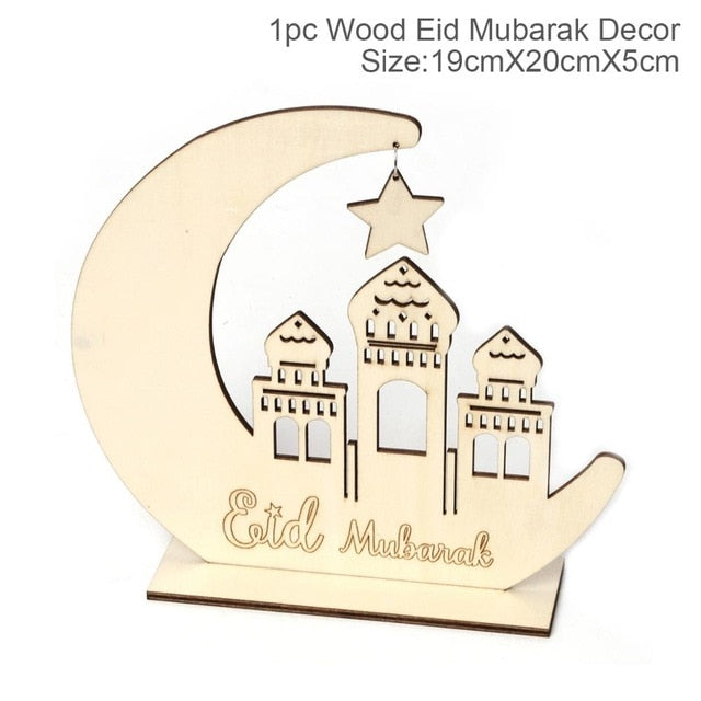 EID Mubarak Banner Balloon Wooden Pendant Ramadan Decoration Islam Muslim Party Decor Eid Al Adha Ramadan And Eid Ramadan Kareem