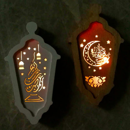 Fengrise Wooden EID Mubarak Decor 2022 Happy Ramadan Decor for Home Islamic Muslim Party Supplies Ramadan Kareem Eid Al Adha