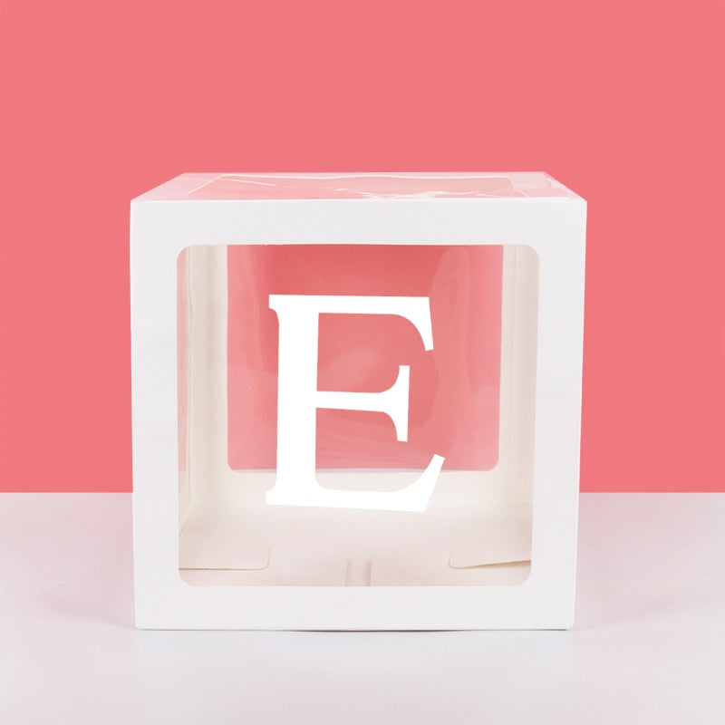 Transparent A-Z Letter Name Box Balloons Gender Reveal Party Decor 1st Year Birthday Party Wedding Decor Baby Shower Home Decor