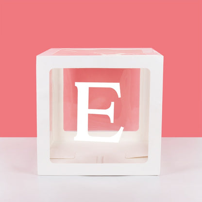 Transparent A-Z Letter Name Box Balloons Gender Reveal Party Decor 1st Year Birthday Party Wedding Decor Baby Shower Home Decor