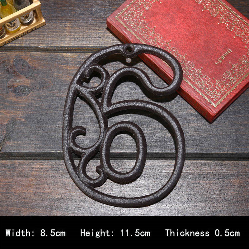 Industrial Cast Iron House Number American Style Door Numbers Address Customized Number For Home Restaurant Wall Living Room