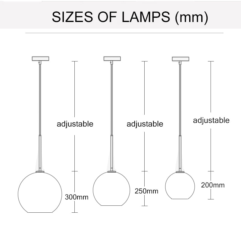 Modern Nordic Glass Light LED Hanging Lamp For Home