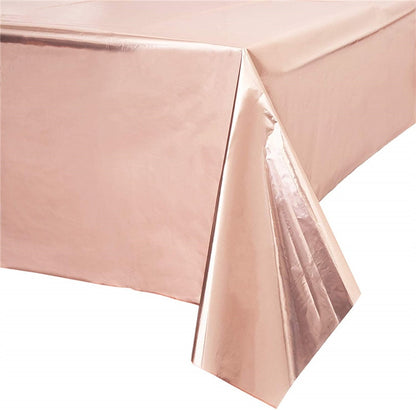 Rose Gold Dot Gilded Tablecloth 137*274cm Disposable Table cloth Kids Birthday Party Supplies Baby Shower Wedding Home Decor