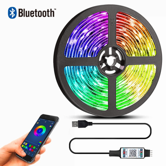 Led Strip Lights, RGB Infrared Bluetooth Control, Luces Luminous Decoration For Living Room.