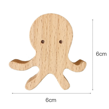 Wooden Hook, Creative Nordic Cute Animal, Wall Hanging Coat Hook Home Decoration.