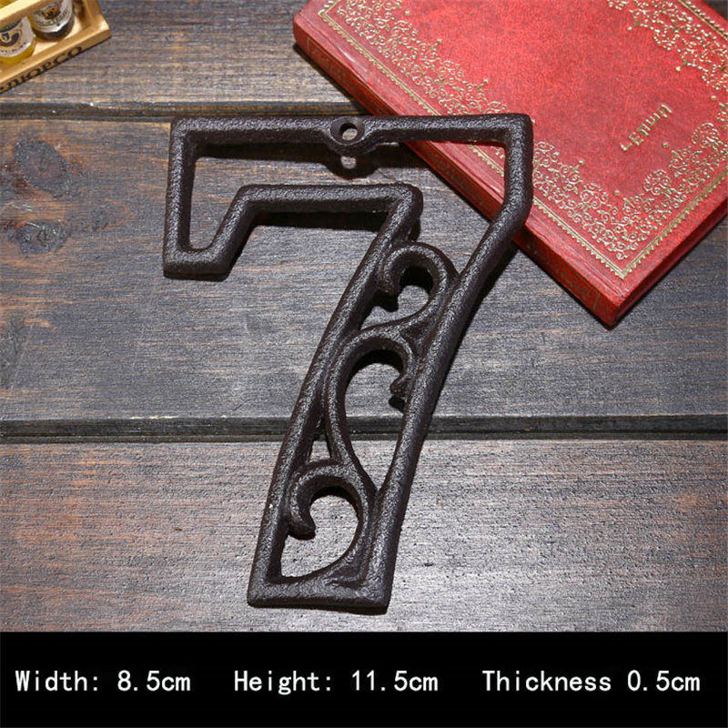 Industrial Cast Iron House Number American Style Door Numbers Address Customized Number For Home Restaurant Wall Living Room