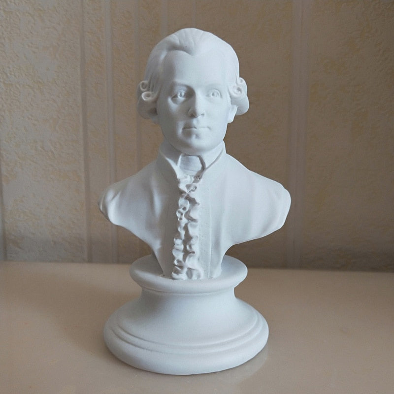 Home Decor Nordic Decoration Home Head Resin Statue Sculpture Pure White Character Statue Decoration Art Supplies Mozart