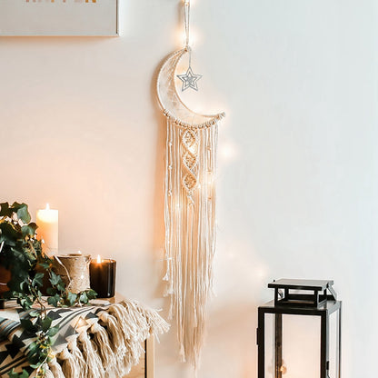 Nordic Star Moon Macrame Home Decor Aaccessories Boho Decor Ramadan Girl Kids Baby Room Wall Decor Dreamcatcher Wall Hangings