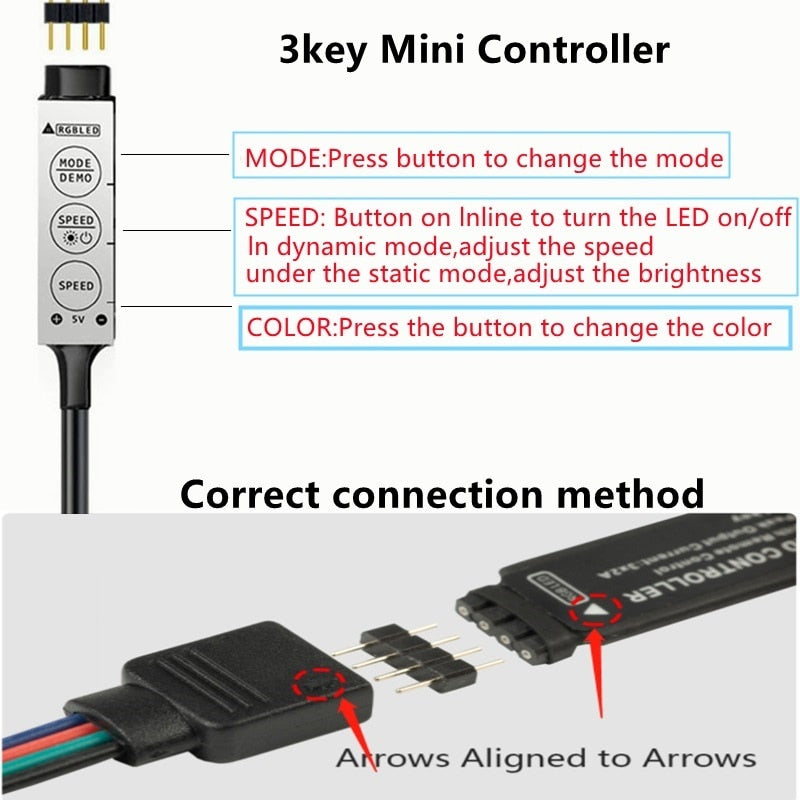 Led Strip Lights, RGB Infrared Bluetooth Control, Luces Luminous Decoration For Living Room.