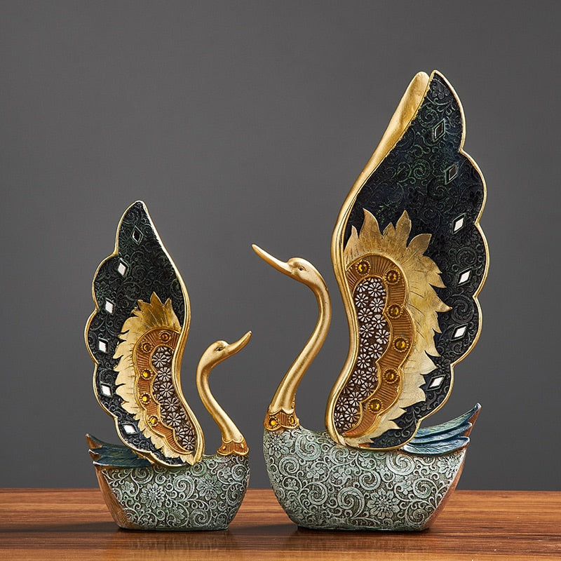 Resin Couple Swan Statue - Home at First Site