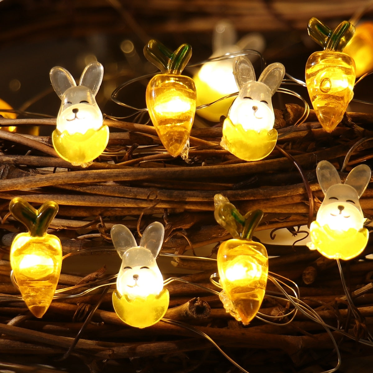 Carrot Rabbit Fairy Light Supplies, Easter Decoration.