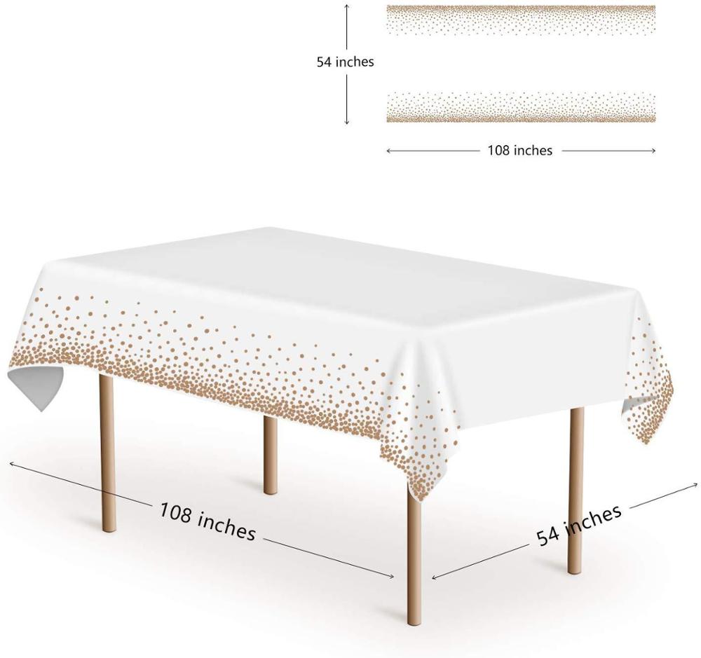 Rose Gold Dot Gilded Tablecloth 137*274cm Disposable Table cloth Kids Birthday Party Supplies Baby Shower Wedding Home Decor