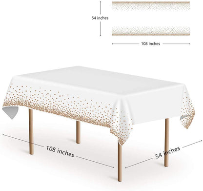 Rose Gold Dot Gilded Tablecloth 137*274cm Disposable Table cloth Kids Birthday Party Supplies Baby Shower Wedding Home Decor