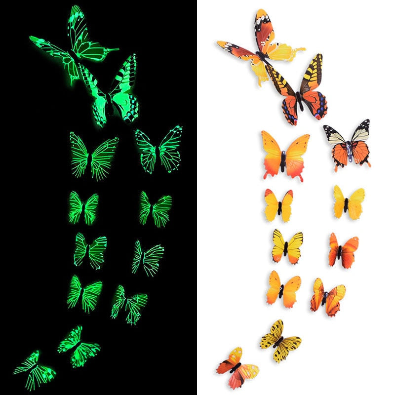 Luminous Butterfly Wall Sticker for Kids Bedroom, Living Room Wallpaper Decoration