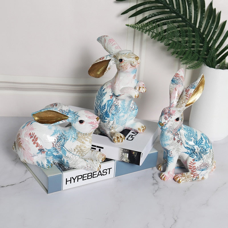 Fairy Garden Rabbit Figurines, Easter Decoration For Kids Room.