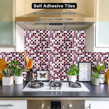 Vividtiles Self Adhesive Mosaic Tile Wall decal Sticker DIY Kitchen Bathroom Home Decor Vinyl