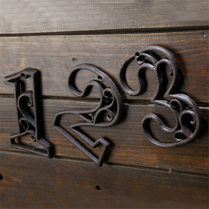 Industrial Cast Iron House Number American Style Door Numbers Address Customized Number For Home Restaurant Wall Living Room