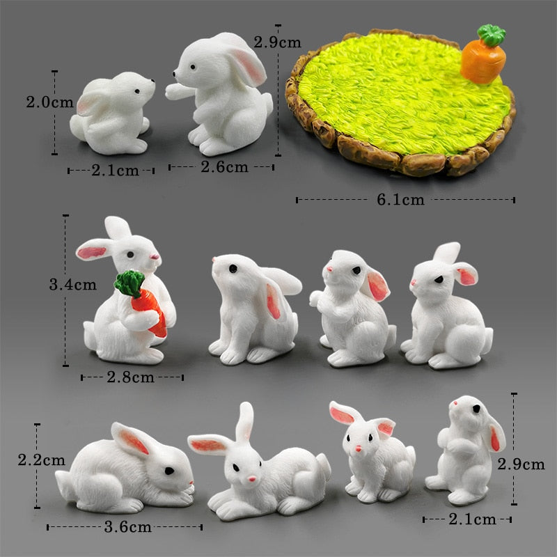 Easter White Rabbit Figurine Home Decor.