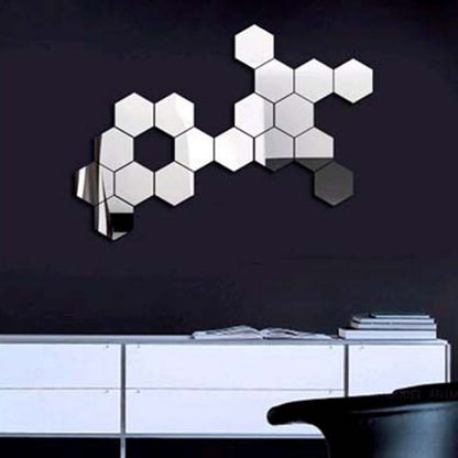 Hexagon Acrylic Mirror Wall Stickers, Mirrored Sticker For Home Decor.