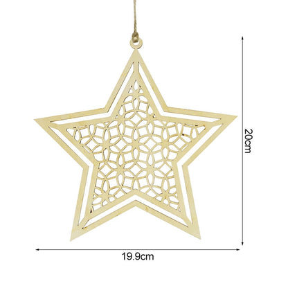 Wooden Crescent Moon Hanging Ornament, Islam Muslim Home Table Decoration.