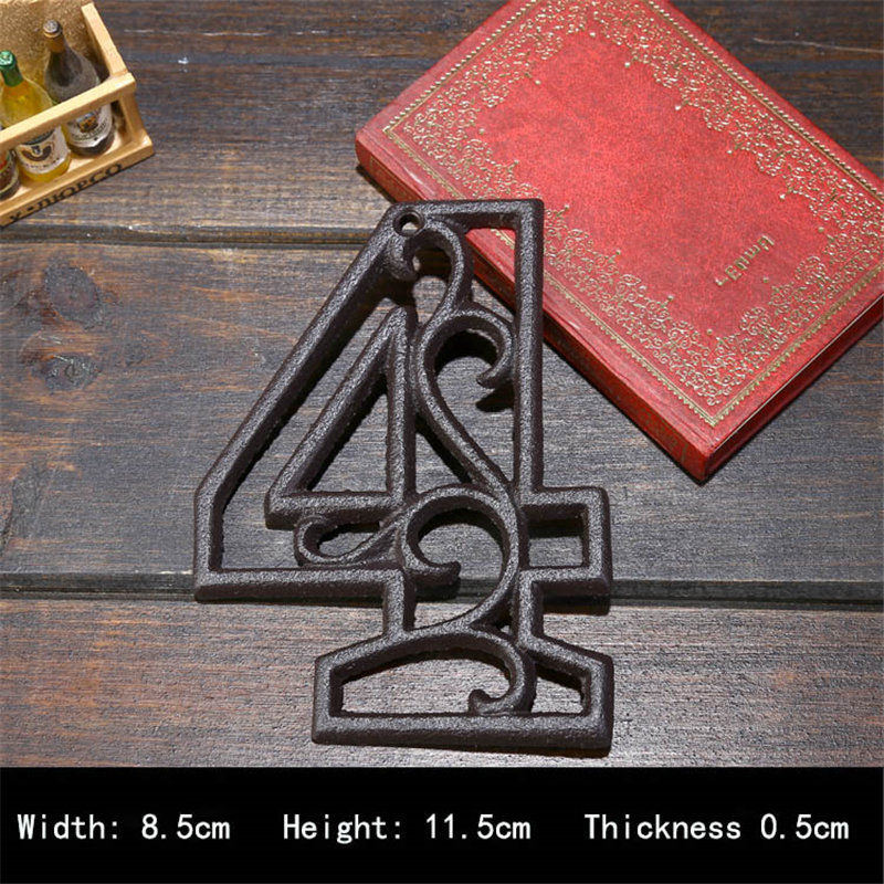 Industrial Cast Iron House Number American Style Door Numbers Address Customized Number For Home Restaurant Wall Living Room