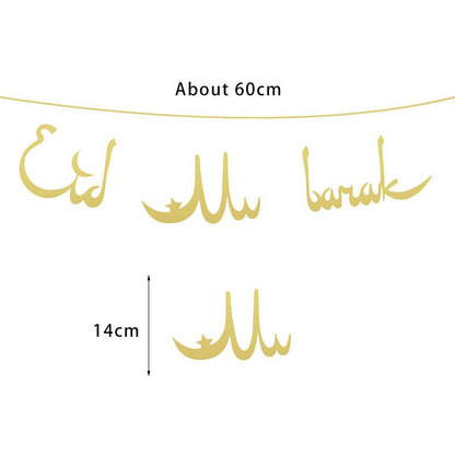 Islam Al Adha Eid Mubarak Banner Bunting Balloons 2022  Kareem Ramadan Decoration For Home Islam Muslim Event Party Supplies