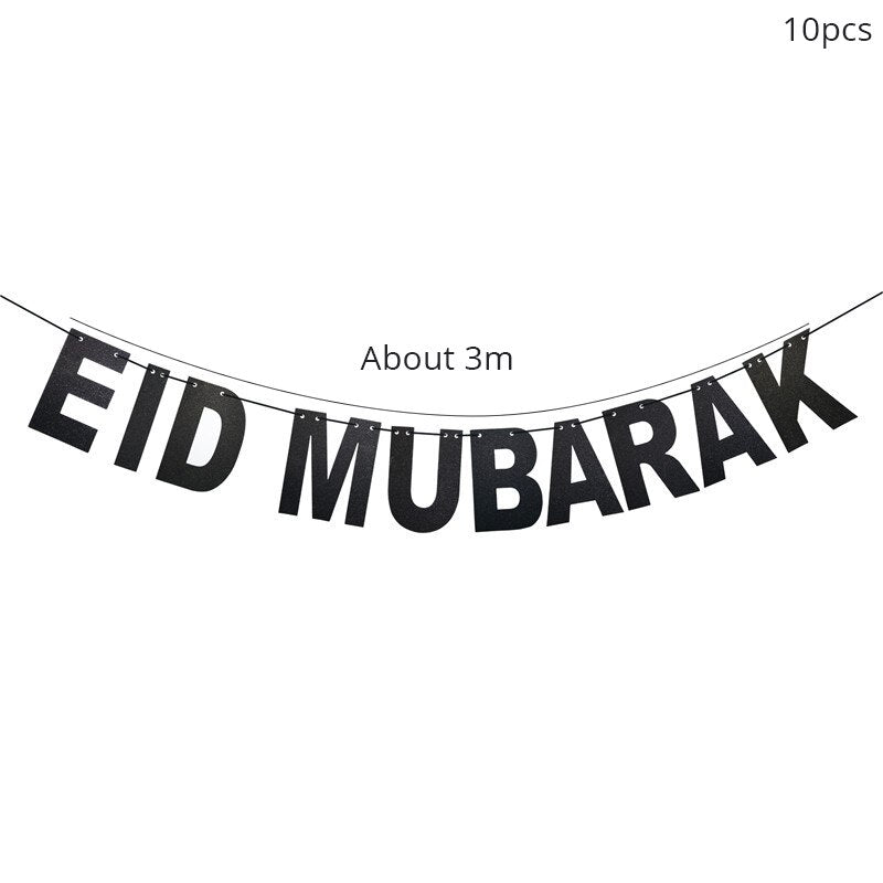 Islam Al Adha Eid Mubarak Banner Bunting Balloons 2022  Kareem Ramadan Decoration For Home Islam Muslim Event Party Supplies