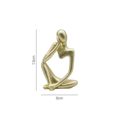 Home Decoration Resin Sculpture Thinker Character Abstract Statue Art European Style for Home Decor Modern Office Shelf Desktop