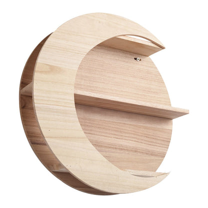 Enhance your space with our exquisite moon-shaped wooden wall mounted rack holder. A perfect blend of style and functionality for your home decor needs.