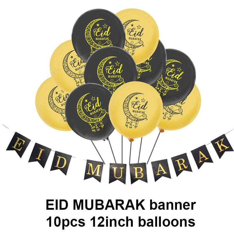 Islam Al Adha Eid Mubarak Banner Bunting Balloons 2022  Kareem Ramadan Decoration For Home Islam Muslim Event Party Supplies