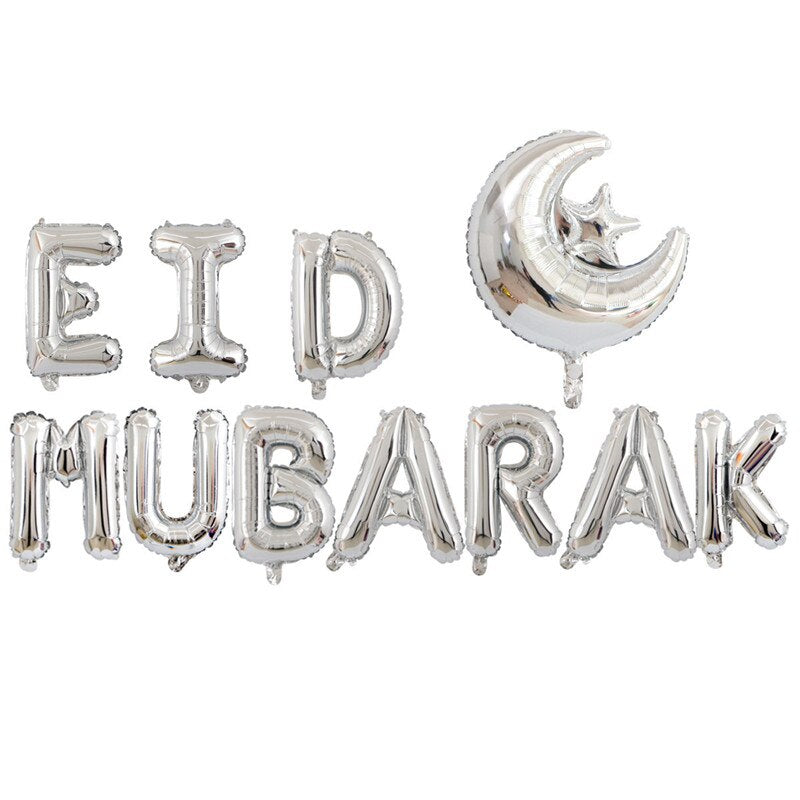 Eid Mubarak Balloons 2022 Ramadan Decoration for Home Moon Star Foil Balloon Muslim Aid Moubarak Kareem Festival Party Supplies