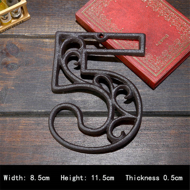 Industrial Cast Iron House Number American Style Door Numbers Address Customized Number For Home Restaurant Wall Living Room