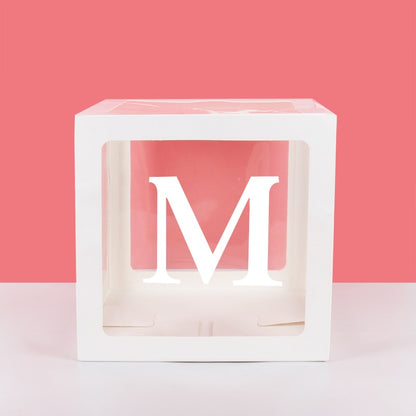 Transparent A-Z Letter Name Box Balloons Gender Reveal Party Decor 1st Year Birthday Party Wedding Decor Baby Shower Home Decor