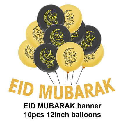 Islam Al Adha Eid Mubarak Banner Bunting Balloons 2022  Kareem Ramadan Decoration For Home Islam Muslim Event Party Supplies