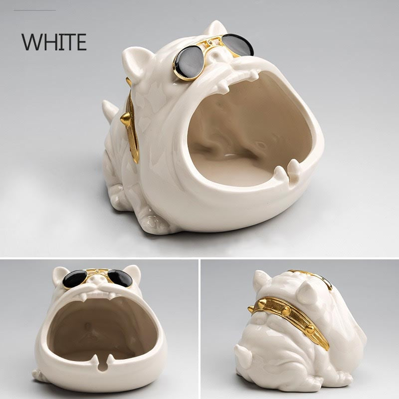 Home Decor Ceramic Household Ashtray Prevent Wind and DustCartoon Dog Money Box Home Storage