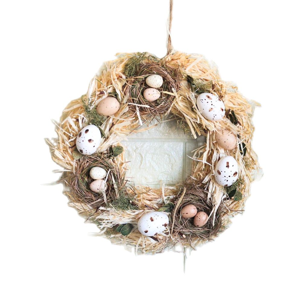 Handmade Spring Summer Wreath Door Home Decoration Accessories Home Wreath Easter Eggs Wreath Wedding Party Craft Decor