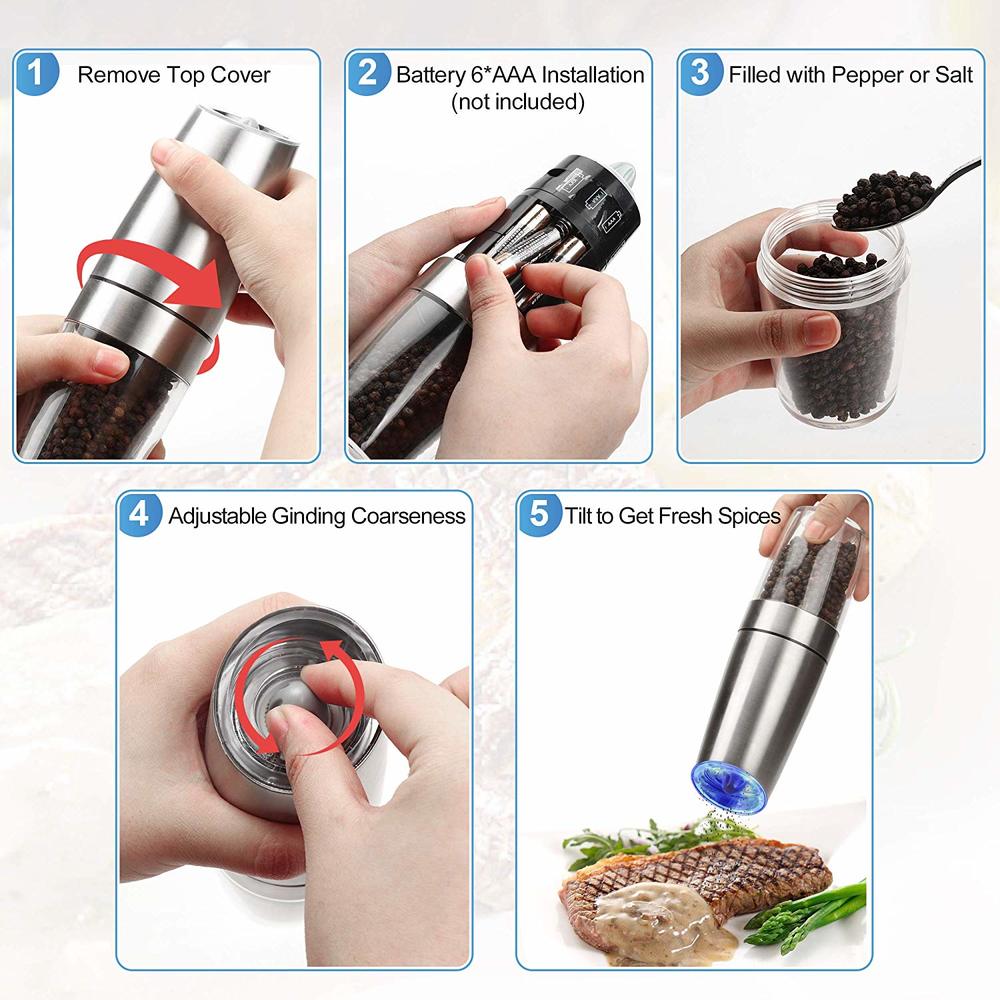 Electric Pepper Grinder, Salt and Pepper Spicer, Mill kitchen accessories