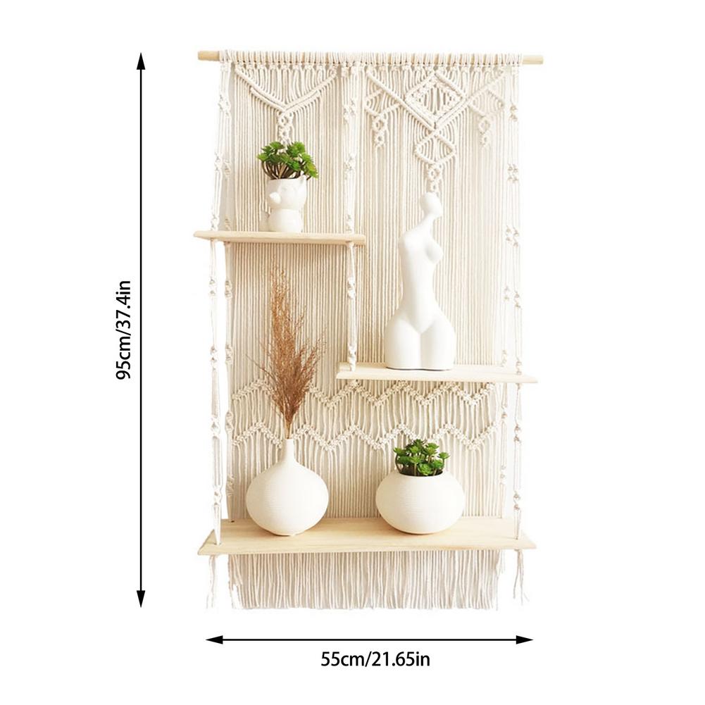 Boho Style Storage Rack, Tapestry Home Storage Shelves.