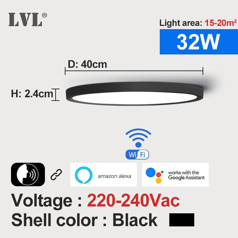 LED Smart Panel Light WiFi App Voice Control Work With Google Home Alexa Echo Ultrathin Surface Mounting LED Panel