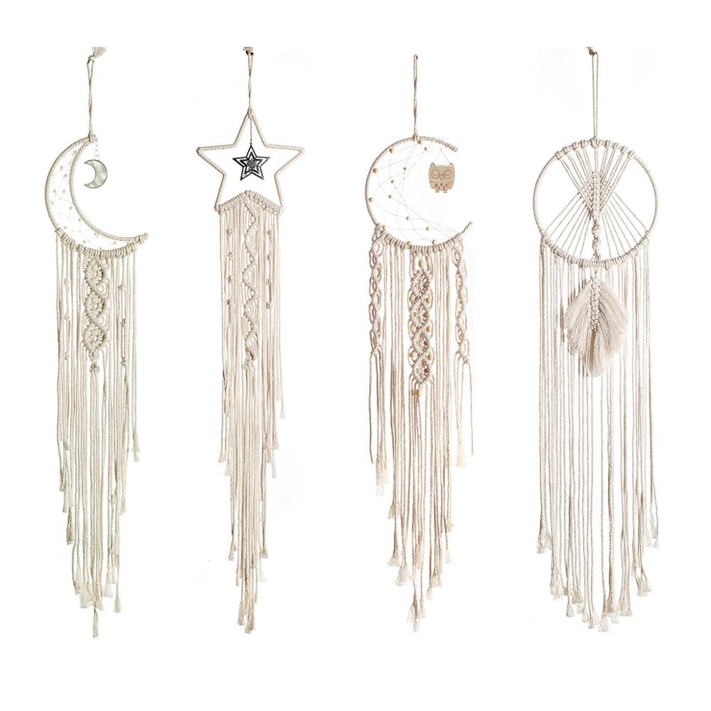 Nordic Star Moon Macrame Home Decor Aaccessories Boho Decor Ramadan Girl Kids Baby Room Wall Decor Dreamcatcher Wall Hangings