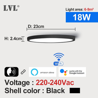 LED Smart Panel Light WiFi App Voice Control Work With Google Home Alexa Echo Ultrathin Surface Mounting LED Panel