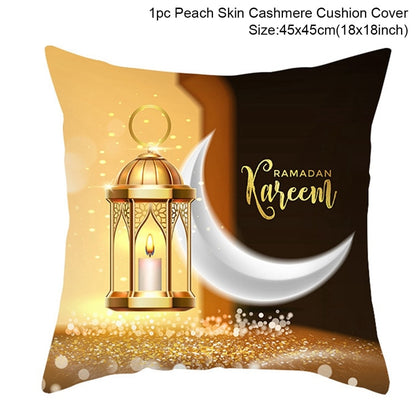 EID Mubarak Cushion Cover Ramadan Decoration For Home Ramadan Kareem Mubarak Muslim Islamic Party Supplies EID Pillowcase