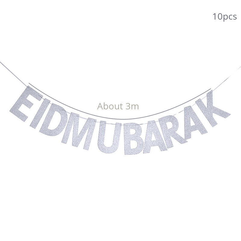 Islam Al Adha Eid Mubarak Banner Bunting Balloons 2022  Kareem Ramadan Decoration For Home Islam Muslim Event Party Supplies