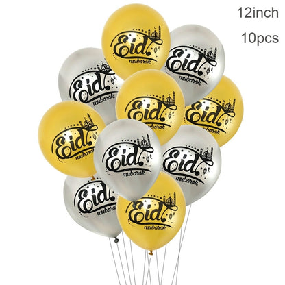 Eid Mubarak Confetti Balloon Happy Ramadan Kareem Decoration For Home 2023 Islamic Muslim Banner Flag Al-Fitr Eid Party Supplies