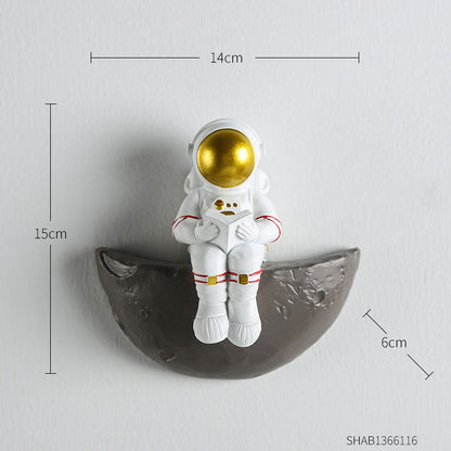 Nordic Wall Decoration Frame Astronaut Resin Figure Wall Shelves Decorative Decorations for Living Room Hanging Wall Shelf Gifts