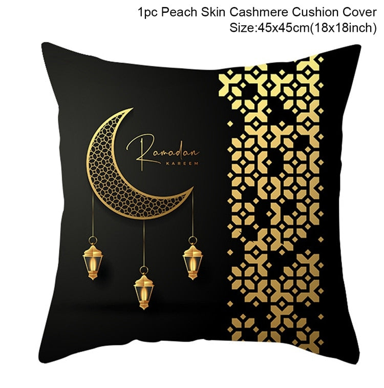 EID Mubarak Cushion Cover Ramadan Decoration For Home Ramadan Kareem Mubarak Muslim Islamic Party Supplies EID Pillowcase