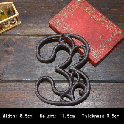 Industrial Cast Iron House Number American Style Door Numbers Address Customized Number For Home Restaurant Wall Living Room