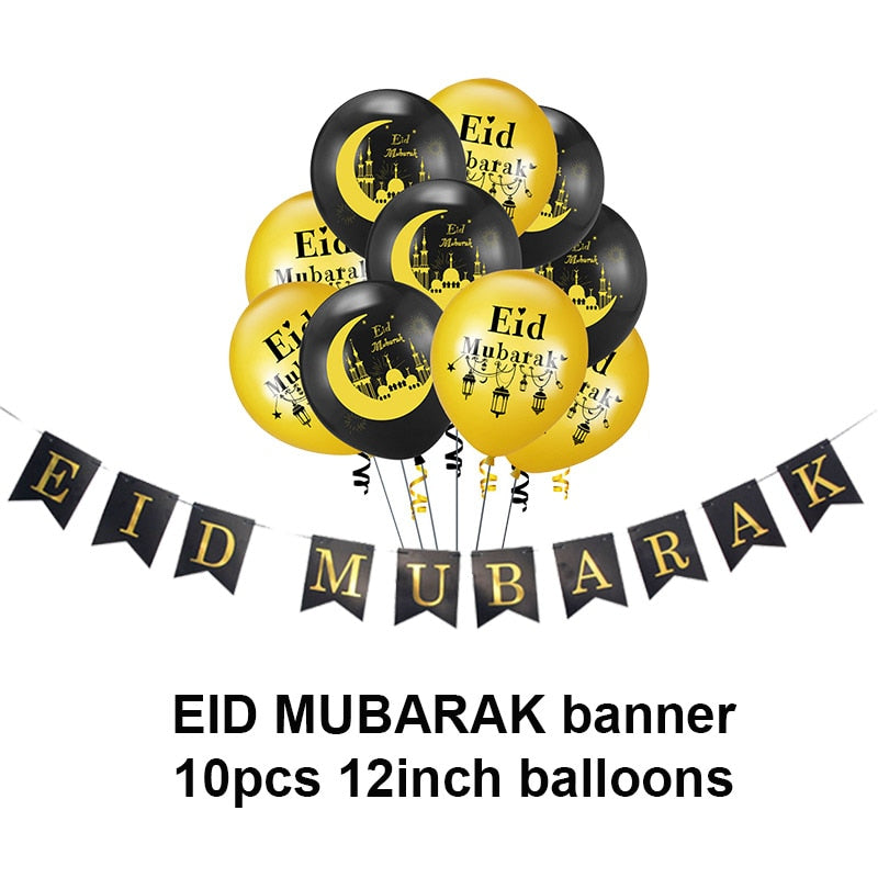 Islam Al Adha Eid Mubarak Banner Bunting Balloons 2022  Kareem Ramadan Decoration For Home Islam Muslim Event Party Supplies